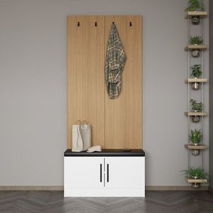 Cuier de perete, Minerva, Noah, 90x210x35 cm, PAL, Alb imagine