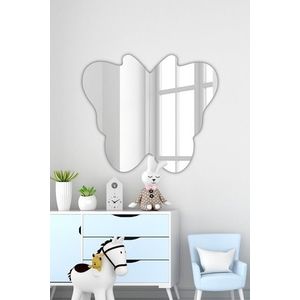 Oglinda decorativa, Mirrorland, Butterfly Silver, Oglinda acrilica;MDF, Argintiu imagine
