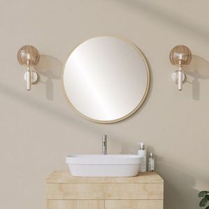 Oglinda decorativa, Neostill, Round, 60x60x1 cm, 100% CARTON DURO, Bej imagine