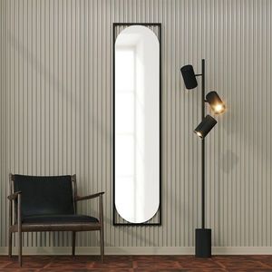 Oglinda decorativa, Neostill, Henri, 40x167 cm, MDF , Negru imagine