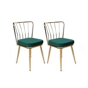 Set scaune 2 piese, Nmobb, Yıldız-930 V2, Metal, Verde imagine
