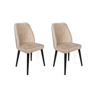 Set scaune 2 piese, Nmobb, Alfa -434 V2, Metal , Crem/Negru imagine