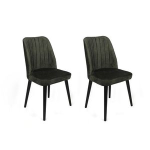 Set scaune 2 piese, Nmobb, Alfa-432 V2, Metal , Kaki/Negru imagine