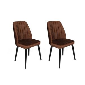 Set scaune 2 piese, Nmobb, Alfa-436 V2, Metal , Maro / Negru imagine