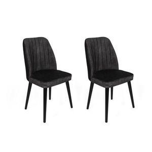 Set scaune 2 piese, Nmobb, Alfa-437 V2, Metal , Antracit / Negru imagine
