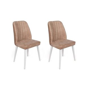 Set scaune 2 piese, Nmobb, Alfa-493 V2, Metal , Nurca / alb imagine