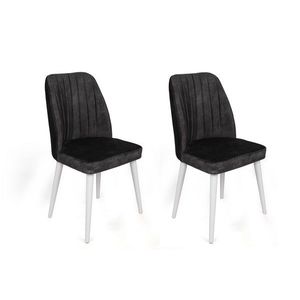 Set scaune 2 piese, Nmobb, Alfa-497 V2, Metal , Antracit/Alb imagine