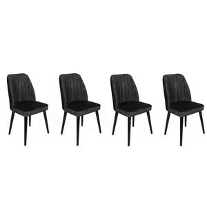 Set scaune 4 piese, Nmobb, Alfa-437 V4, Metal , Antracit / Negru imagine