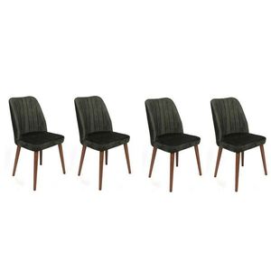 Set scaune 4 piese, Nmobb, Alfa-462 V4, Metal , Kaki/Nuc imagine