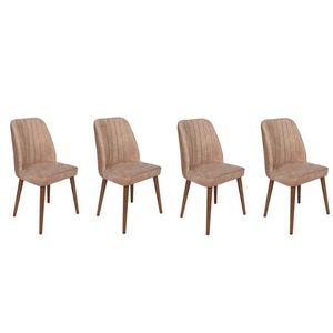 Set scaune 4 piese, Nmobb, Alfa-463 V4, Metal , Bej / Nuc imagine