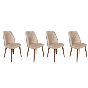Set scaune 4 piese, Nmobb, Alfa-464 V4, Metal , Crema/Nuca imagine
