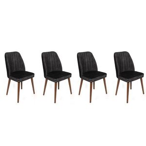 Set scaune 4 piese, Nmobb, Alfa-467 V4, Metal , Antracit / Nuc imagine