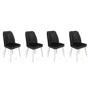 Set scaune 4 piese, Nmobb, Alfa-497 V4, Metal , Antracit/Alb imagine