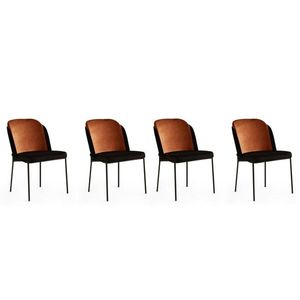 Set scaune 4 piese, Nmobb, DR, Metal, Bronz / Negru imagine