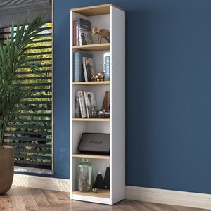 Corp biblioteca, Rani, HC111, 40x161 cm, PAL, Alb/Maro imagine