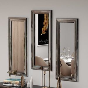 Set 3 oglinzi decorative, Siam, Lavia, MDF , Argintiu imagine