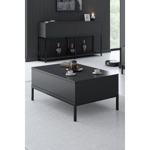 Masuta de cafea, Bexley, Lord, 90x40x60 cm, PAL, Antracit / Negru imagine