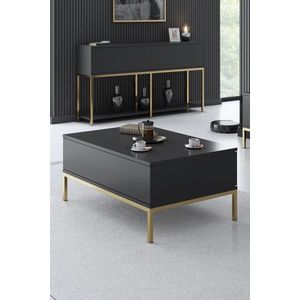 Masuta de cafea, Bexley, Lord, 90x40x60 cm, PAL, Antracit / Aur imagine