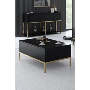 Masuta de cafea, Bexley, Lord, 90x40x60 cm, PAL, Negru imagine