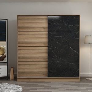 Dulap pentru haine, Minerva, Kale, 220x210x60 cm, PAL, Dore imagine