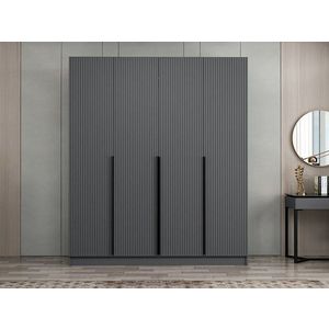 Dulap pentru haine, Minerva, Kale Plus, 180x210x52 cm, PAL, Antracit imagine