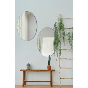 Oglinda decorativa, Mirrorland, Elliptical, Oglinda acrilica;MDF, Argintiu imagine