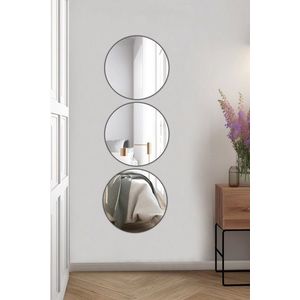 Oglinda decorativa, Mirrorland, Round, Oglinda acrilica;MDF, Argintiu imagine