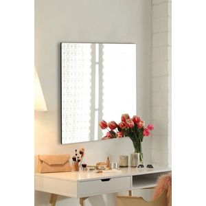 Oglinda decorativa, Mirrorland, Square, Oglinda acrilica;MDF, Argintiu imagine