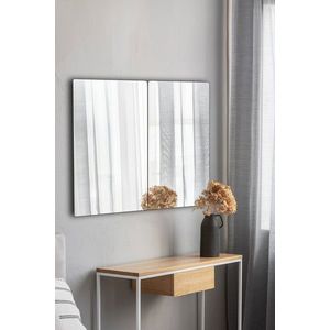 Oglinda decorativa, Mirrorland, Rectangular, Oglinda acrilica;MDF, Argintiu imagine