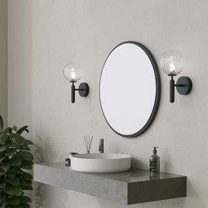 Oglinda decorativa, Neostill, Yuvarlak Mirror, 60x60x1 cm, MDF , Negru imagine