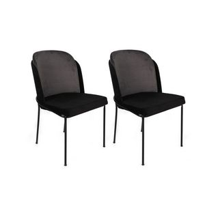Set scaune 2 piese, Nmobb, Dore-150 V2, Metal, Gri/Negru imagine
