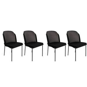 Set scaune 4 piese, Nmobb, Dore-150 V4, Metal, Gri/Negru imagine