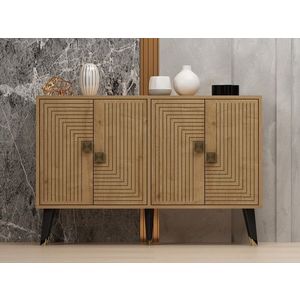 Consola, Odessa, Ahart, 120x80x30 cm, PAL, Stejar safir / Aur imagine