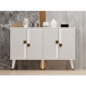 Consola, Odessa, Ahart, 120x80x30 cm, PAL, Alb/Auriu imagine