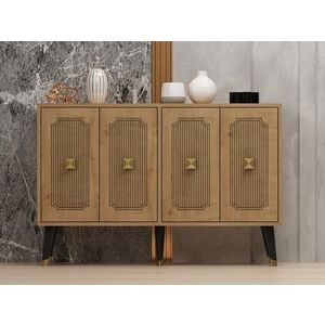 Consola, Odessa, Desarı, 120x80x30 cm, PAL, Stejar safir / Aur imagine