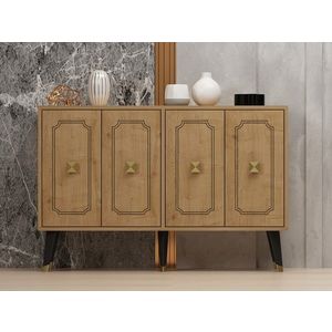Consola, Odessa, Roland, 120x80x30 cm, PAL, Stejar safir / Aur imagine