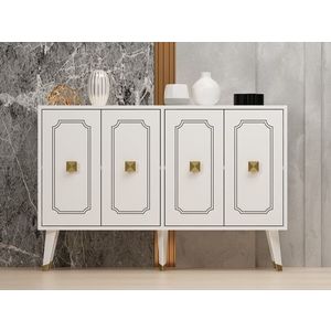Consola, Odessa, Roland, 120x80x30 cm, PAL, Alb/Auriu imagine