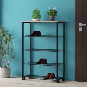 Pantofar, Puqa Design, Nancy, 30x72x109 cm, PAL, Pin Atlantic / Negru imagine