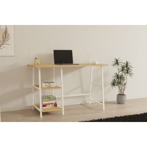 Birou, Puqa Design, Dobra, 120x74x51 cm, PAL, Safir / Alb imagine