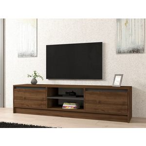 Comoda TV, Puqa Design, Olça, 180x45x40 cm, PAL, Nuc / Antracit imagine