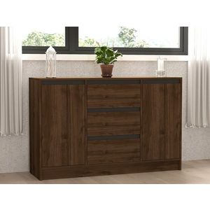 Consola, Puqa Design, Onat, 140x90x40 cm, PAL, Nuc / Antracit imagine