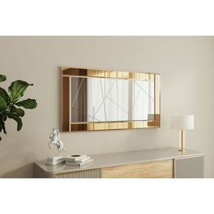 Oglinda decorativa, Siam, Pierre, 60x120x2 cm, MDF , Bronz / Alb imagine