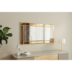 Oglinda decorativa, Siam, Pierre, 60x120x2 cm, MDF , Bronz / Alb imagine