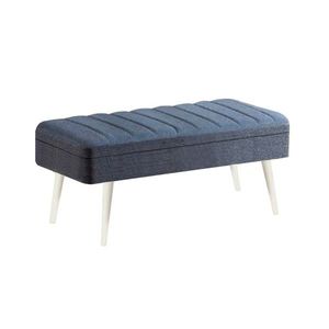 Banca, Vella, Vina 1048, 90x39x40 cm, PAL, Alb/Albastru inchis imagine