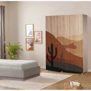 Dulap pentru haine, Vella, Lena 3 -905, 135x192x52 cm, PAL, Sonomo imagine