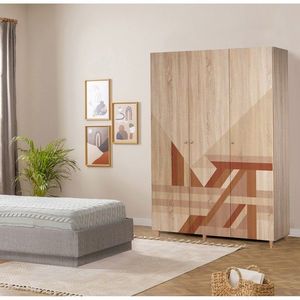 Dulap pentru haine, Vella, Lena 3 -910, 135x192x52 cm, PAL, Sonomo imagine