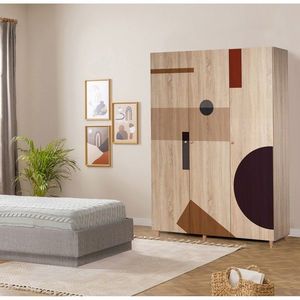 Dulap pentru haine, Vella, Lena 3 -969, 135x192x52 cm, PAL, Sonomo imagine