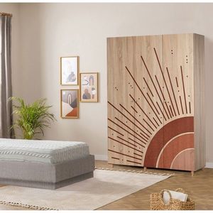 Dulap pentru haine, Vella, Lena 3 -970, 135x192x52 cm, PAL, Sonomo imagine