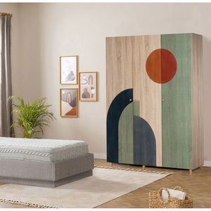 Dulap pentru haine, Vella, Lena 3 -972, 135x192x52 cm, PAL, Sonomo imagine