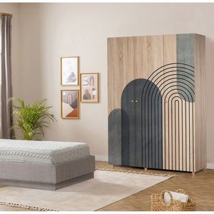Dulap pentru haine, Vella, Lena 3 -973, 135x192x52 cm, PAL, Sonomo imagine